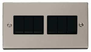 Click Scolmore - Click Deco 6 Gang 2 Way 10Ax Switch Black (VPPN105BK)