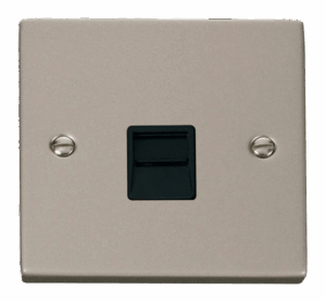 Click Scolmore - Click Deco Single Telephone Socket Outlet Master Black (VPPN120BK)