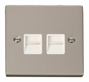 Click Scolmore - Click Deco Twin Telephone Socket Outlet Master White (VPPN121WH)