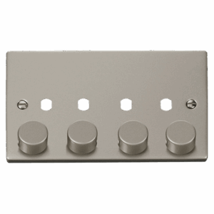 Click Scolmore - Click Deco Vppn 4 Gang Double Dimmer Plate & Knobs (VPPN154PL)