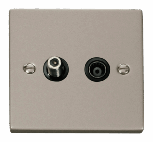 Click Scolmore - Click Deco 1 Gang Satellite & Isolated Coaxial Socket Outlet Black (VPPN157BK)