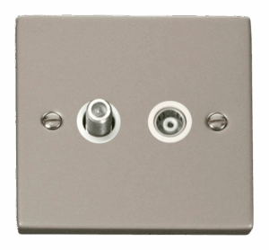 Click Scolmore - Click Deco 1 Gang Satellite & Isolated Coaxial Socket Outlet White (VPPN157WH)