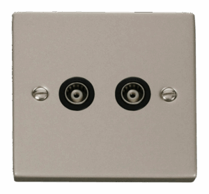 Click Scolmore - Click Deco Twin Isolated Coaxial Socket Outlet Black (VPPN159BK)