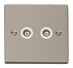 Click Scolmore - Click Deco Twin Isolated Coaxial Socket Outlet White (VPPN159WH)