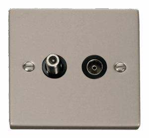 Click Scolmore - Click Deco 1 Gang Satellite & Coaxial Socket Outlet Black (VPPN170BK)
