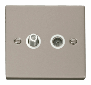 Click Scolmore - Click Deco 1 Gang Satellite & Coaxial Socket Outlet White (VPPN170WH)