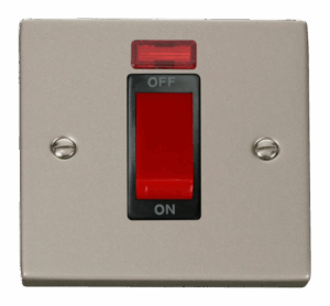 Click Scolmore - Click Deco 1 Gang 45A Dp Switch With Neon Black (VPPN201BK)