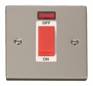 Click Scolmore - Click Deco 1 Gang 45A Dp Switch With Neon White (VPPN201WH)