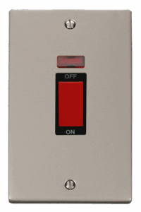 Click Scolmore - Click Deco 2 Gang 45A Dp Switch With Neon Black (VPPN203BK)