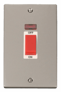 Click Scolmore - Click Deco 2 Gang 45A Dp Switch With Neon White (VPPN203WH)