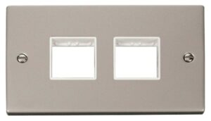 Click Scolmore - Click Deco 2 Gang Plate (2 X 2) Aperture White (VPPN404WH)