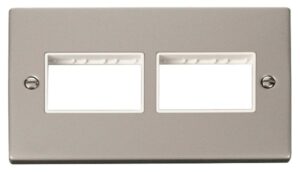 Click Scolmore - Click Deco 2 Gang Plate (3 X 3) Aperture White (VPPN406WH)