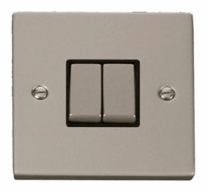 Click Scolmore - Click Deco 2 Gang 2 Way Ingot 10Ax Switch Black (VPPN412BK)