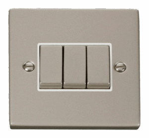 Click Scolmore - Click Deco 3 Gang 2 Way Ingot 10Ax Switch White (VPPN413WH)