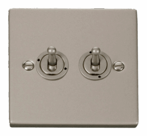Click Scolmore - Click Deco 2 Gang 2 Way 10Ax Toggle Switch (VPPN422)