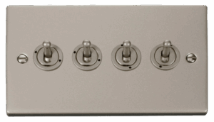 Click Scolmore - Click Deco 4 Gang 2 Way 10Ax Toggle Switch (VPPN424)