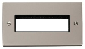 Click Scolmore - Click Deco 2 Gang Plate 6 In-Line Aperture Black (VPPN426BK)