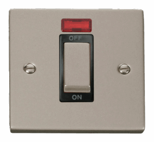 Click Scolmore - Click Deco Ingot 1 Gang 45A Dp Switch With Neon Black (VPPN501BK)