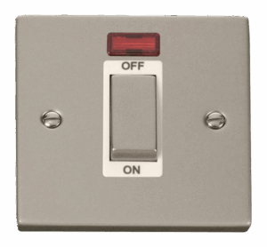 Click Scolmore - Click Deco Ingot 1 Gang 45A Dp Switch With Neon White (VPPN501WH)