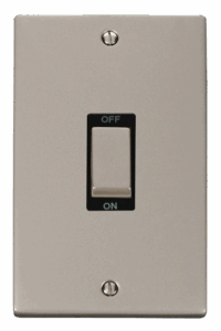Click Scolmore - Click Deco Ingot 2 Gang 45A Dp Switch Black (VPPN502BK)