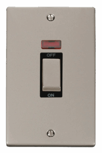 Click Scolmore - Click Deco Ingot 2 Gang 45A Dp Switch With Neon Black (VPPN503BK)