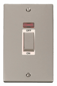 Click Scolmore - Click Deco Ingot 2 Gang 45A Dp Switch With Neon White (VPPN503WH)