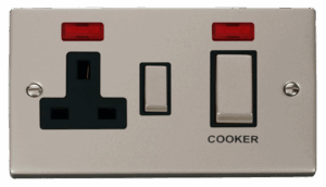 Click Scolmore - Click Deco Ingot 45A Dp Switch 13A Switched Socket & Neons (2) Black (VPPN505BK)