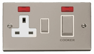 Click Scolmore - Click Deco Ingot 45A Dp Switch 13A Switched Socket & Neons (2) White (VPPN505WH)