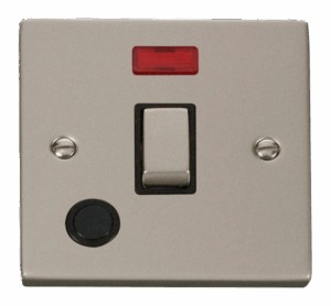 Click Scolmore - Click Deco 20A 1 Gang Dp Ingot Switch With Flex Outlet And Neon Black (VPPN523BK)