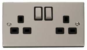 Click Scolmore - Click Deco 2 Gang 13A Dp Ingot Switched Socket Outlet Black (VPPN536BK)