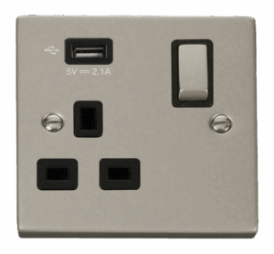 Click Scolmore - Click Deco 1G Skt Usb 2.1A Deco (VPPN571UBK)