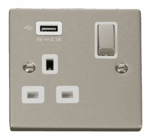 Click Scolmore - Click Deco 1G Skt Usb 2.1A Deco (VPPN571UWH)