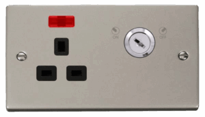 Click Scolmore - Click Deco 13A 1G Dp Lockable Skt W Neon Deco Pn Bk (VPPN655BK)