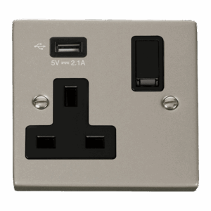 Click Scolmore - Click Deco 1G Skt Usb 2.1A Deco (VPPN771UBK)