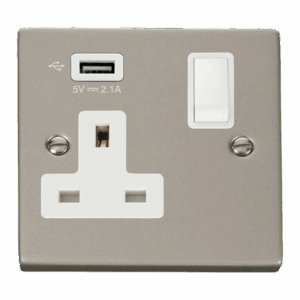 Click Scolmore - Click Deco 1G Skt Usb 2.1A Deco (VPPN771UWH)
