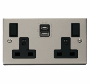 Click Scolmore - Click Deco 2G 13A Switch Skt 4.2A A&C Usb Vppn Bk (VPPN786BK)