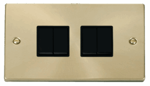 Click Scolmore - Click Deco 4 Gang 2 Way 10Ax Switch Black (VPSB019BK)