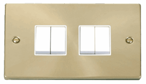 Click Scolmore - Click Deco 4 Gang 2 Way 10Ax Switch White (VPSB019WH)