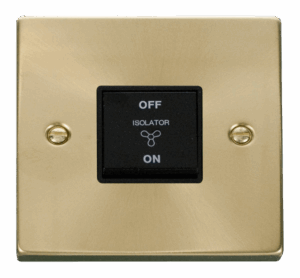 Click Scolmore - Click Deco 10A 3 Pole Fan Isolation Plate Switch (VPSB020BK)