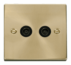 Click Scolmore - Click Deco Twin Coaxial Socket Outlet Black (VPSB066BK)