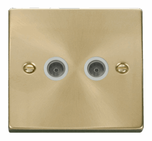 Click Scolmore - Click Deco Twin Coaxial Socket Outlet White (VPSB066WH)