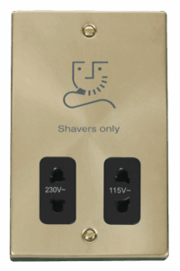 Click Scolmore - Click Deco Dual Voltage Shaver Socket Outlet 115/230V Black (VPSB100BK)