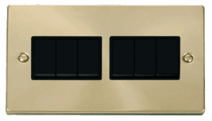 Click Scolmore - Click Deco 6 Gang 2 Way 10Ax Switch Black (VPSB105BK)
