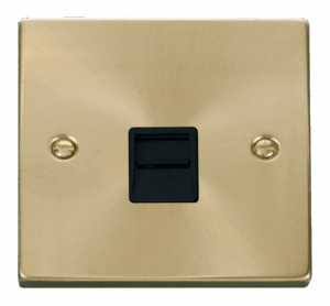 Click Scolmore - Click Deco Single Telephone Socket Outlet Secondary Black (VPSB125BK)
