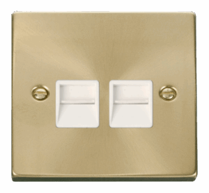 Click Scolmore - Click Deco Twin Telephone Socket Outlet Secondary White (VPSB126WH)