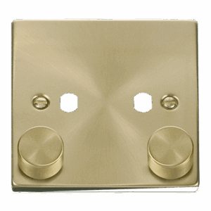 Click Scolmore - Click Deco Vpsb 2 Gang Double Dimmer Plate & Knobs (VPSB152PL)