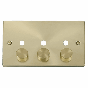 Click Scolmore - Click Deco Vpsb 3 Gang Double Dimmer Plate & Knobs (VPSB153PL)