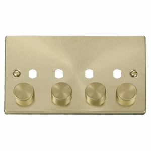 Click Scolmore - Click Deco Vpsb 4 Gang Double Dimmer Plate & Knobs (VPSB154PL)