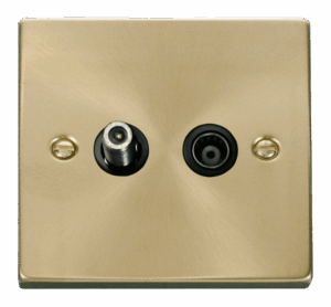 Click Scolmore - Click Deco 1 Gang Satellite & Isolated Coaxial Socket Outlet Black (VPSB157BK)
