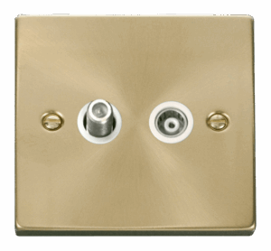 Click Scolmore - Click Deco 1 Gang Satellite & Isolated Coaxial Socket Outlet White (VPSB157WH)